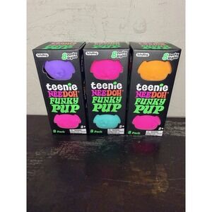 Teenie Funky Pup NeeDoh Squeeze Toy Neon Stress Ball - Set of 3 - COLORS VARY